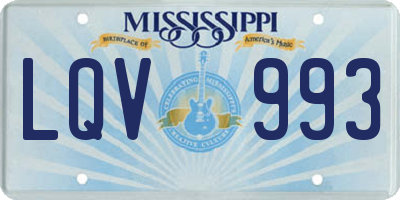 MS license plate LQV993