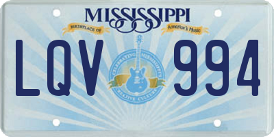 MS license plate LQV994