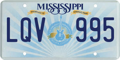 MS license plate LQV995