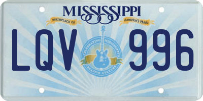 MS license plate LQV996