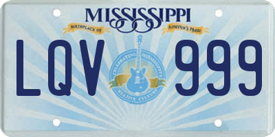 MS license plate LQV999