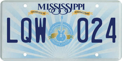 MS license plate LQW024