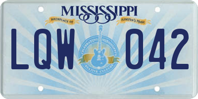 MS license plate LQW042