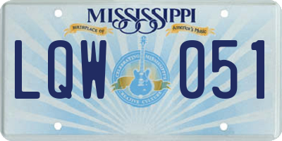 MS license plate LQW051