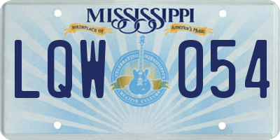 MS license plate LQW054