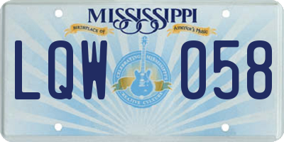 MS license plate LQW058