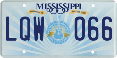 MS license plate LQW066