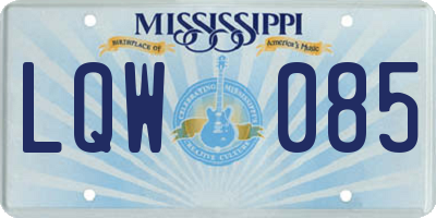 MS license plate LQW085