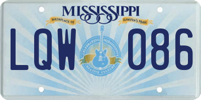 MS license plate LQW086