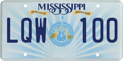MS license plate LQW100