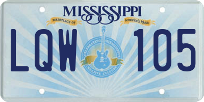 MS license plate LQW105