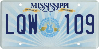 MS license plate LQW109