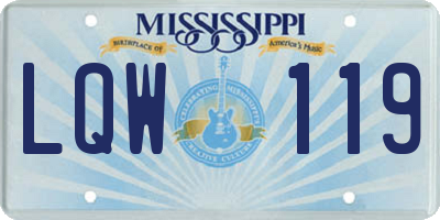 MS license plate LQW119