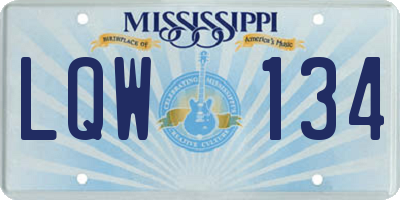 MS license plate LQW134