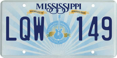 MS license plate LQW149