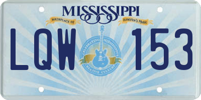 MS license plate LQW153