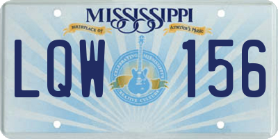 MS license plate LQW156