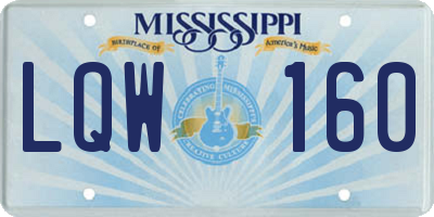 MS license plate LQW160