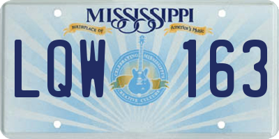 MS license plate LQW163