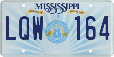 MS license plate LQW164