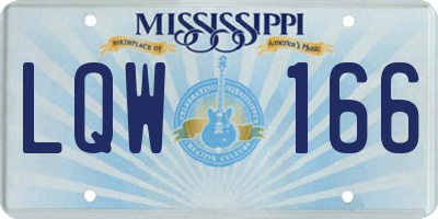 MS license plate LQW166