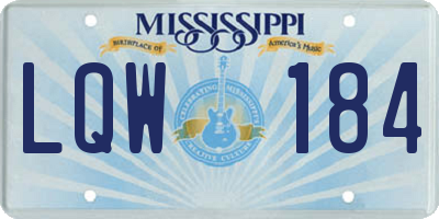 MS license plate LQW184