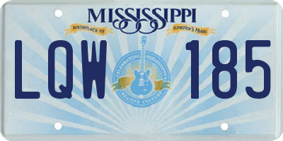 MS license plate LQW185