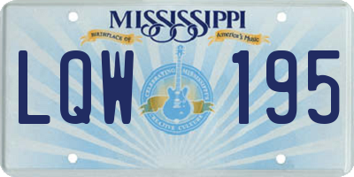 MS license plate LQW195