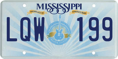 MS license plate LQW199