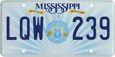 MS license plate LQW239