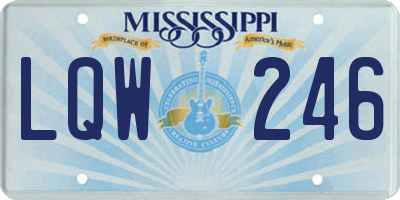 MS license plate LQW246