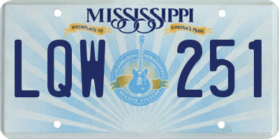 MS license plate LQW251