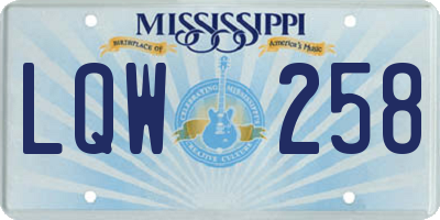 MS license plate LQW258