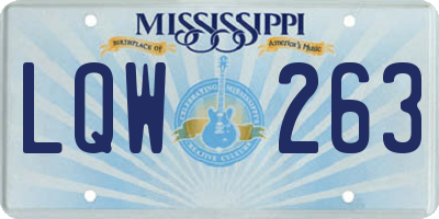 MS license plate LQW263
