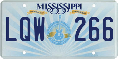MS license plate LQW266