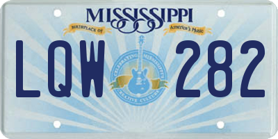 MS license plate LQW282