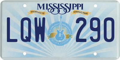 MS license plate LQW290