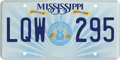 MS license plate LQW295