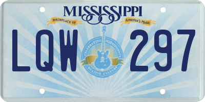 MS license plate LQW297