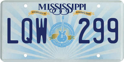 MS license plate LQW299