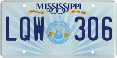 MS license plate LQW306