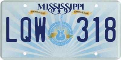 MS license plate LQW318