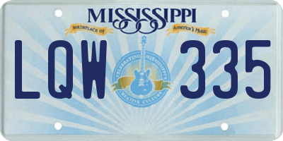 MS license plate LQW335