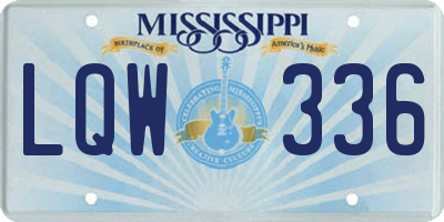 MS license plate LQW336