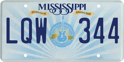 MS license plate LQW344