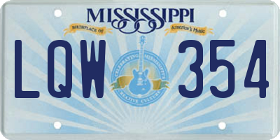 MS license plate LQW354