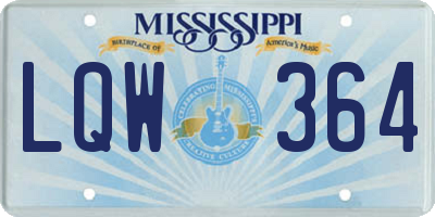 MS license plate LQW364