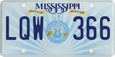 MS license plate LQW366
