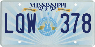 MS license plate LQW378