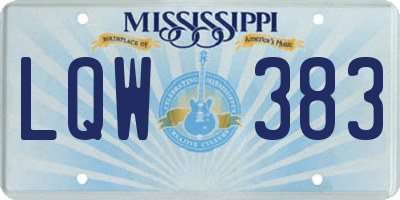 MS license plate LQW383